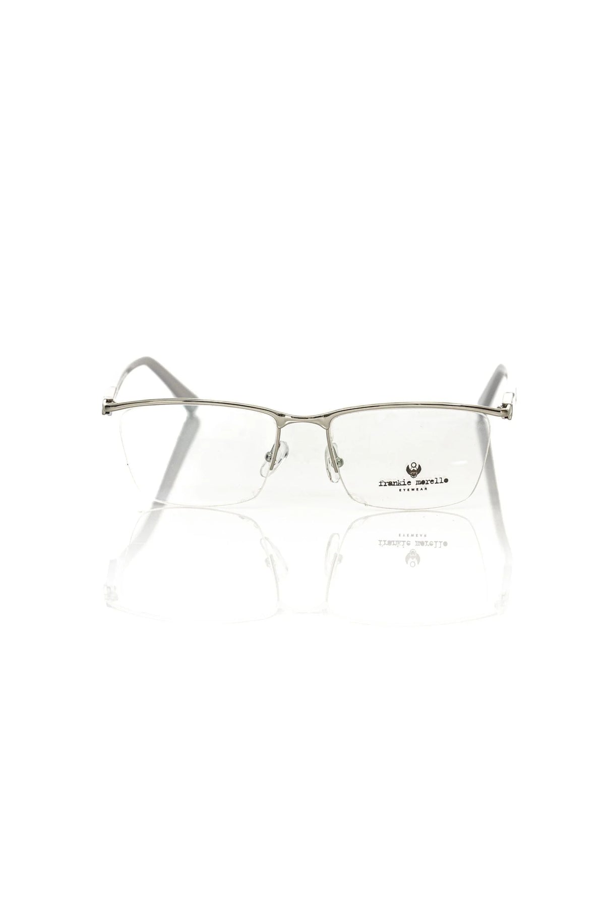 Frankie Morello Silver Metallic Men Frame - Eyeglasses