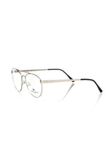Frankie Morello Silver Metallic Mens Eyeglass Frame - Eyeglasses