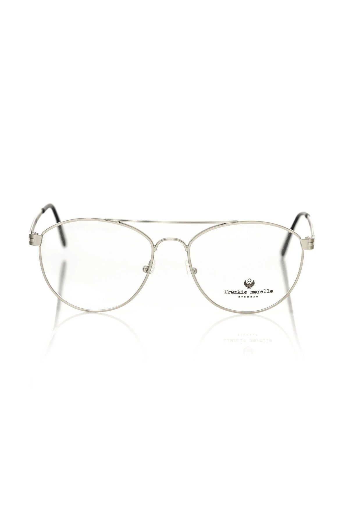 Frankie Morello Silver Metallic Mens Eyeglass Frame - Eyeglasses