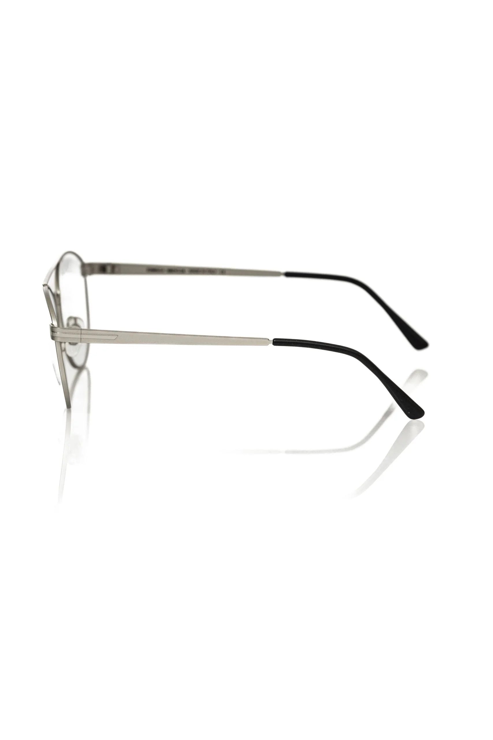 Frankie Morello Silver Metallic Mens Eyeglass Frame - Eyeglasses