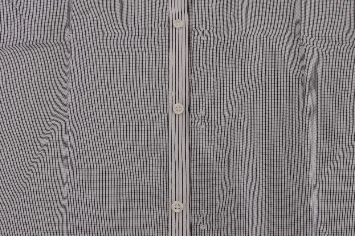 Frankie Morello White Blue Check Casual Cotton Regular Fit Shirt - Shirts