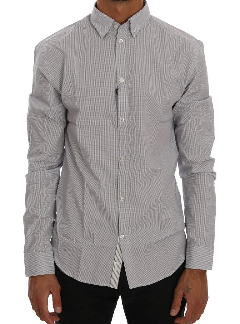 Frankie Morello White Blue Check Casual Cotton Regular Fit Shirt - Shirts