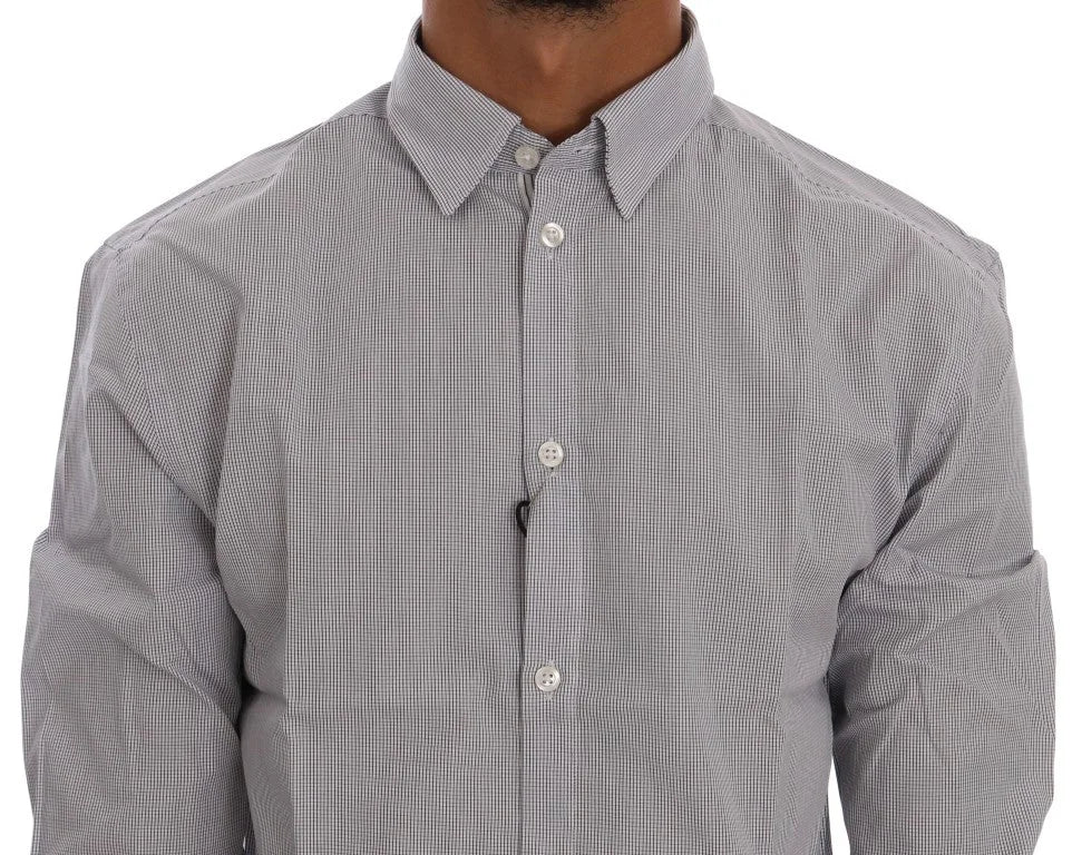 Frankie Morello White Blue Check Casual Cotton Regular Fit Shirt - Shirts