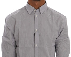 Frankie Morello White Blue Check Casual Cotton Regular Fit Shirt - Shirts