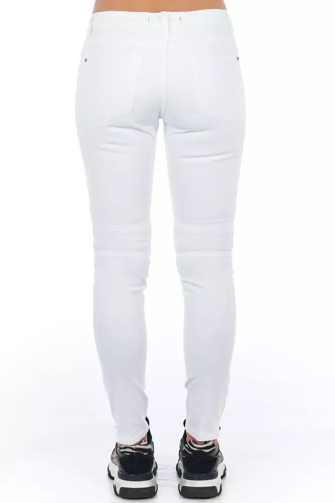 Frankie Morello White Cotton Women Jeans - Jeans