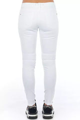 Frankie Morello White Cotton Women Jeans - Jeans