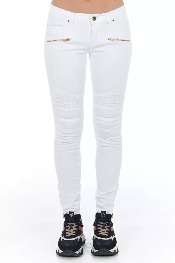 Frankie Morello White Cotton Women Jeans - Jeans