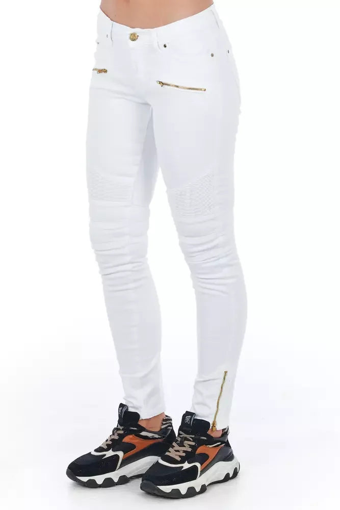 Frankie Morello White Cotton Women Jeans - Jeans