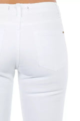 Frankie Morello White Cotton Women Jeans - Jeans