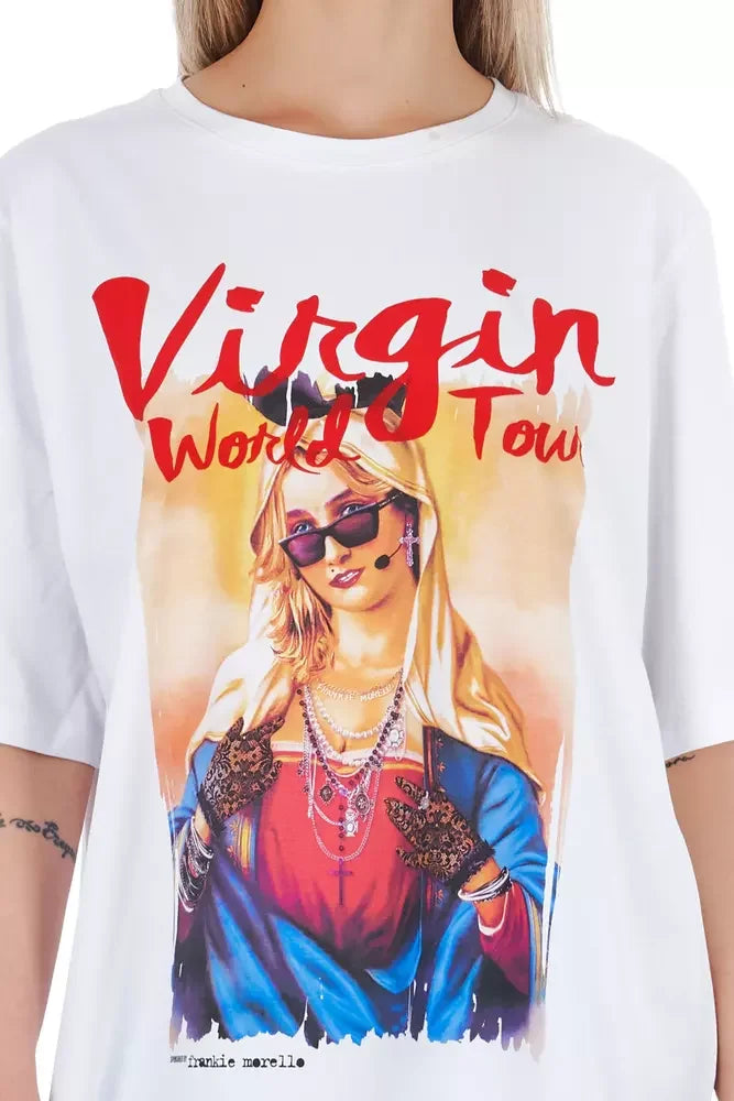 Frankie Morello White Cotton Women T-Shirt - T-Shirts