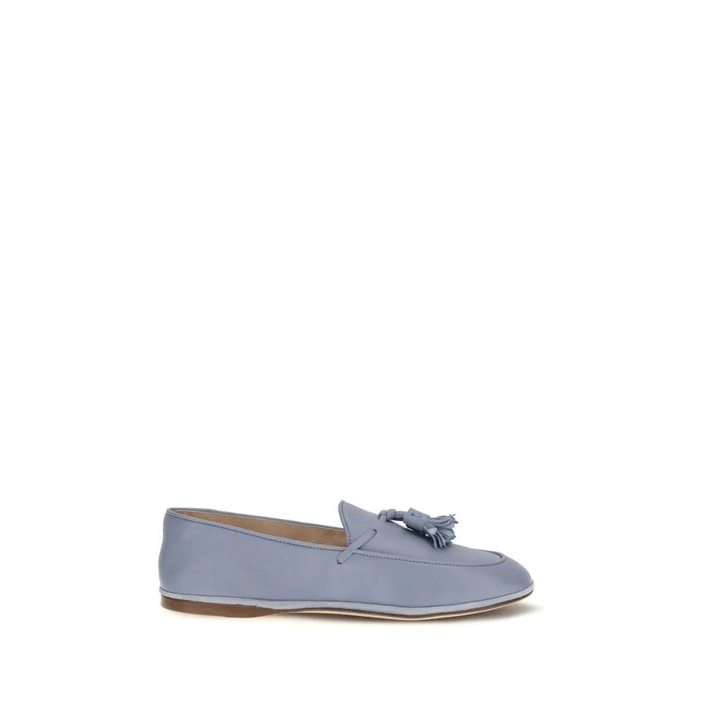 Fratelli Rossetti blauwe Bos Taurus loafers van kalfshuid, slip-on model in een verfijnde marine tint, voorkant.