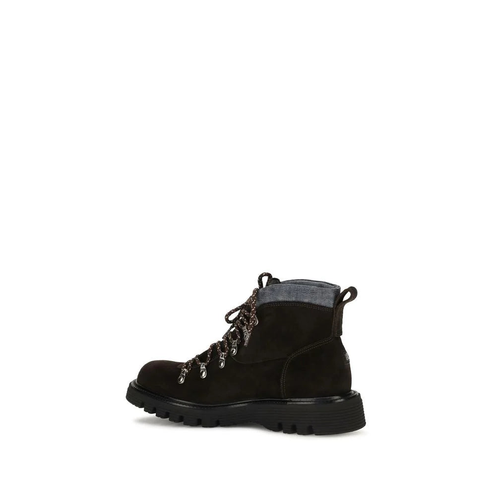 Fratelli Rossetti Brown Suede Leather Lace-Up Boots