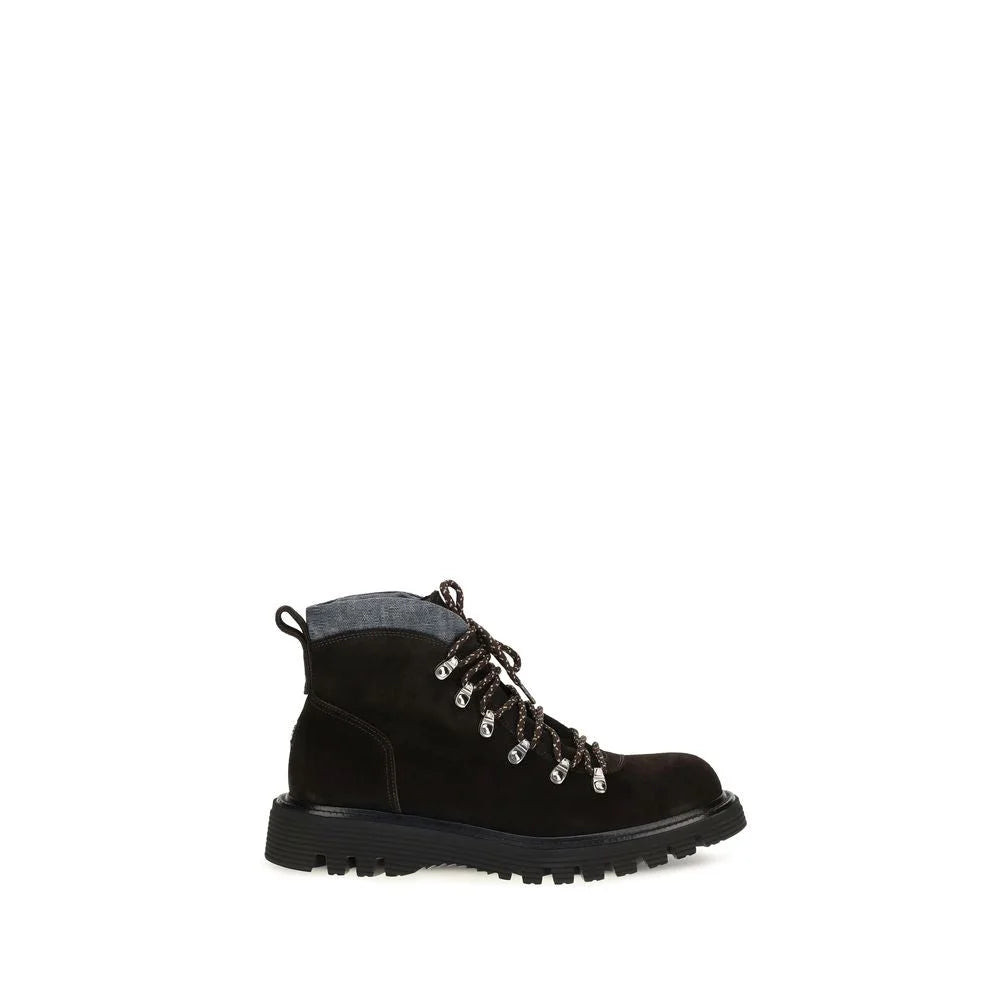 Fratelli Rossetti Brown Suede Leather Lace-Up Boots