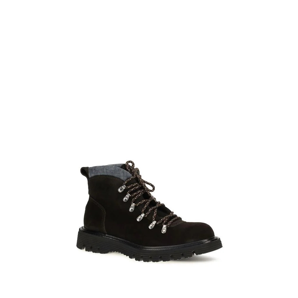 Fratelli Rossetti Brown Suede Leather Lace-Up Boots