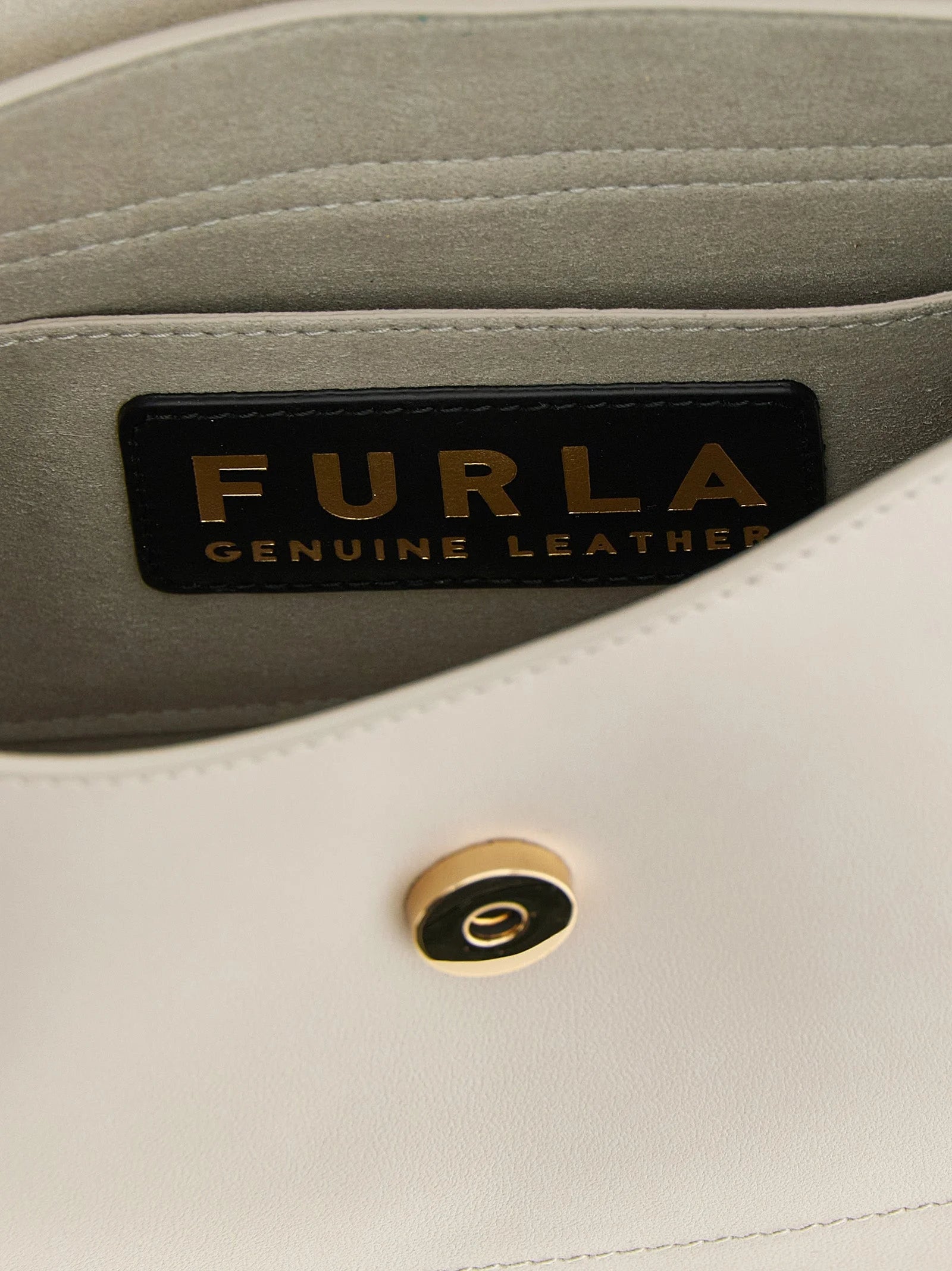 Furla Beige Calfskin Shoulder Bag
