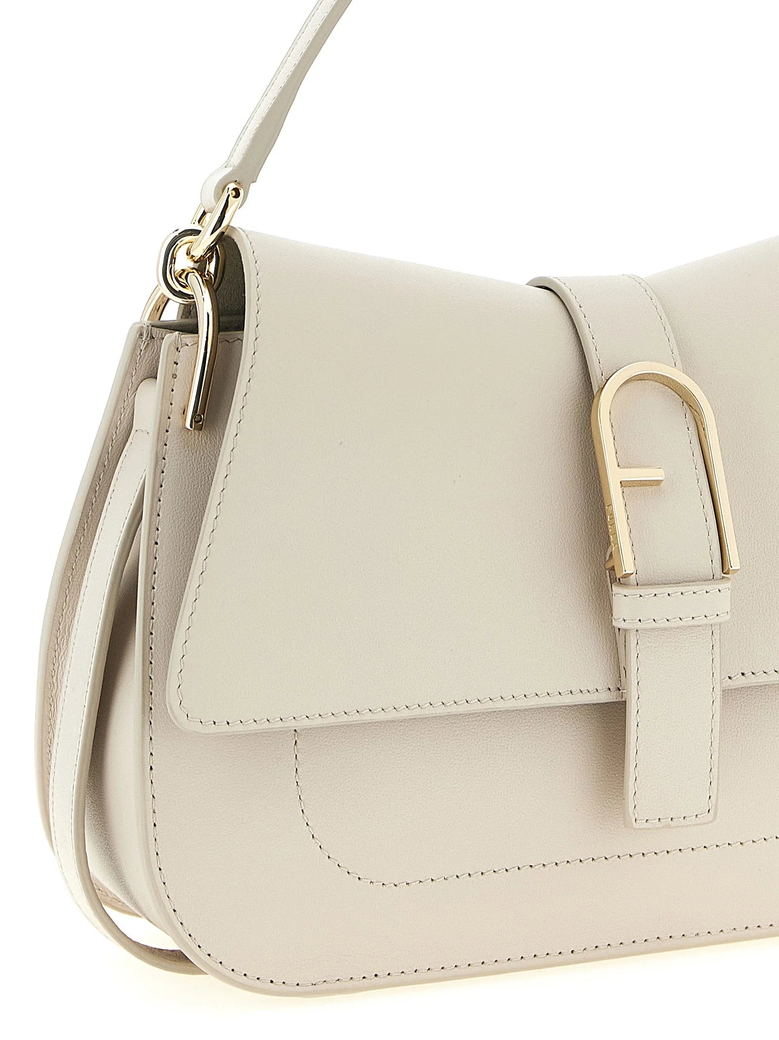 Furla Beige Calfskin Shoulder Bag