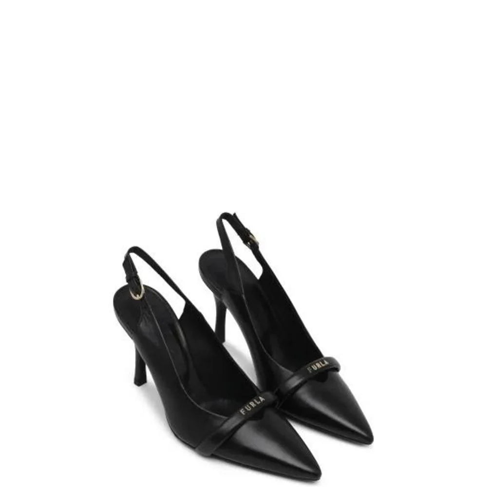 Furla Black Leather High Heel - EU36/US6 - Heels