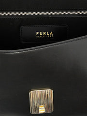 Černá kožená kabelka Furla přes rameno
