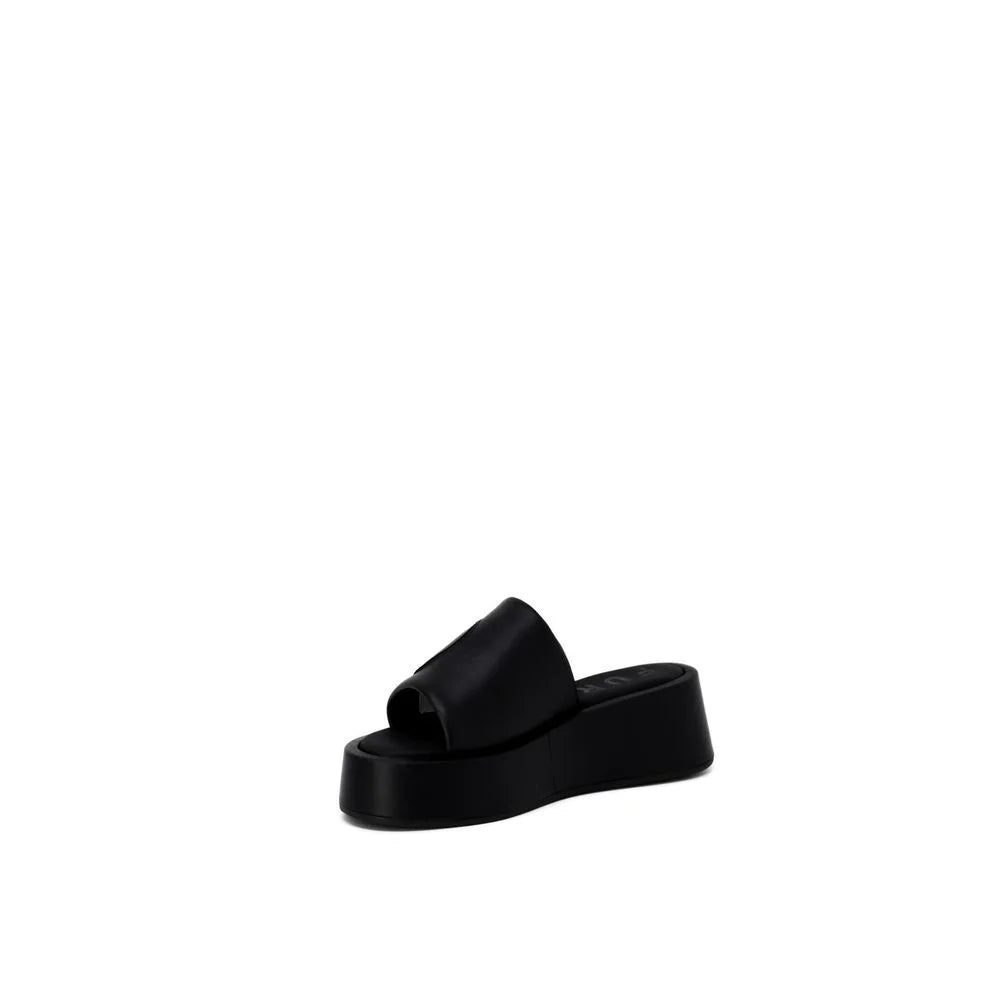 Furla Black Leather Slipper - EU39/US9 - Sandals
