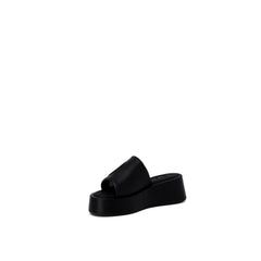Furla Black Leather Slipper - EU39/US9 - Sandals