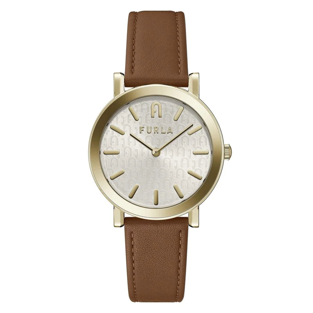 Furla Brown Leather Dress Watch