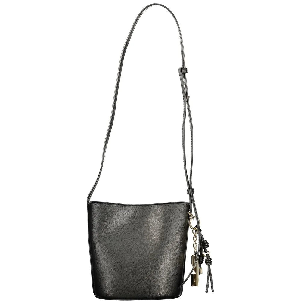 Furla Nero Leather Women Bucket Bag