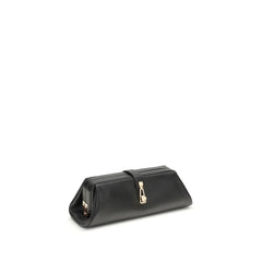 Gabriela Hearst Black Calf Leather Bos Taurus Clutch Bag