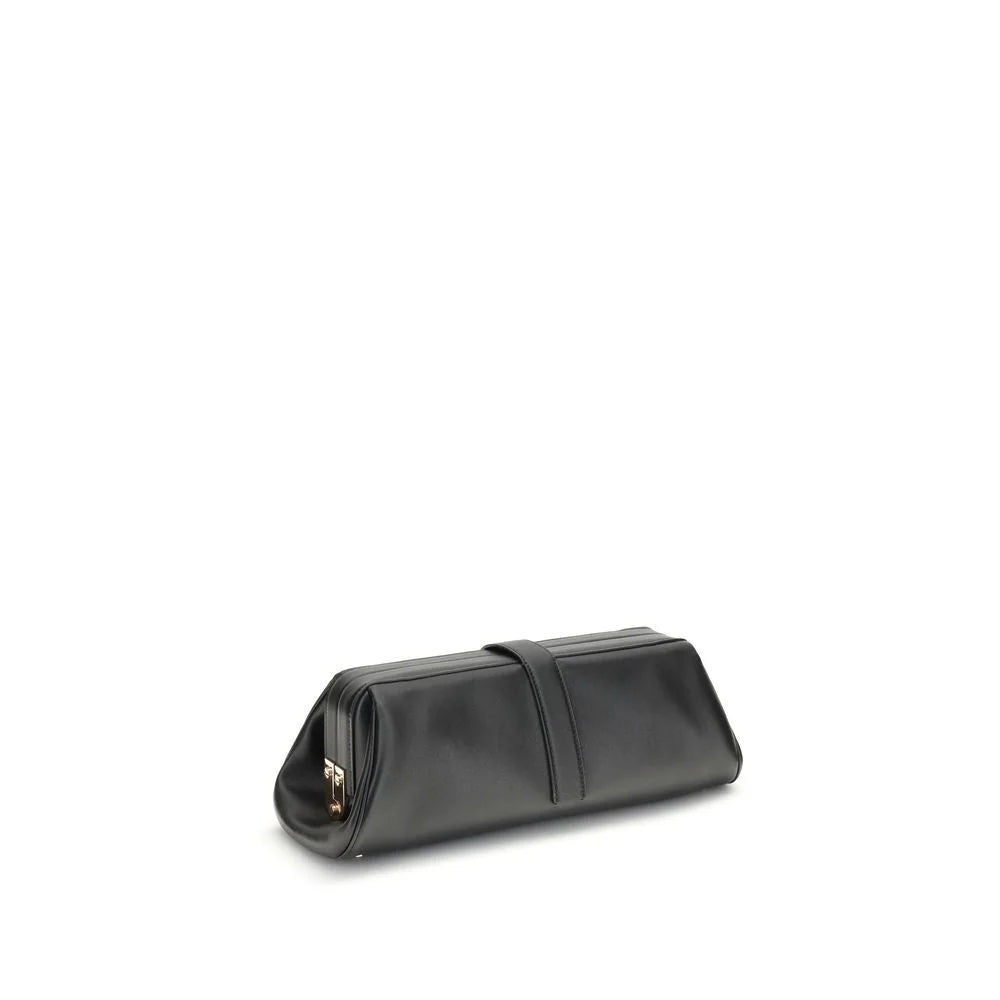 Gabriela Hearst Black Calf Leather Bos Taurus Clutch Bag