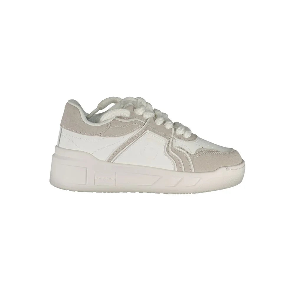 Gaelle Paris White Polyester Sneaker - Sneakers
