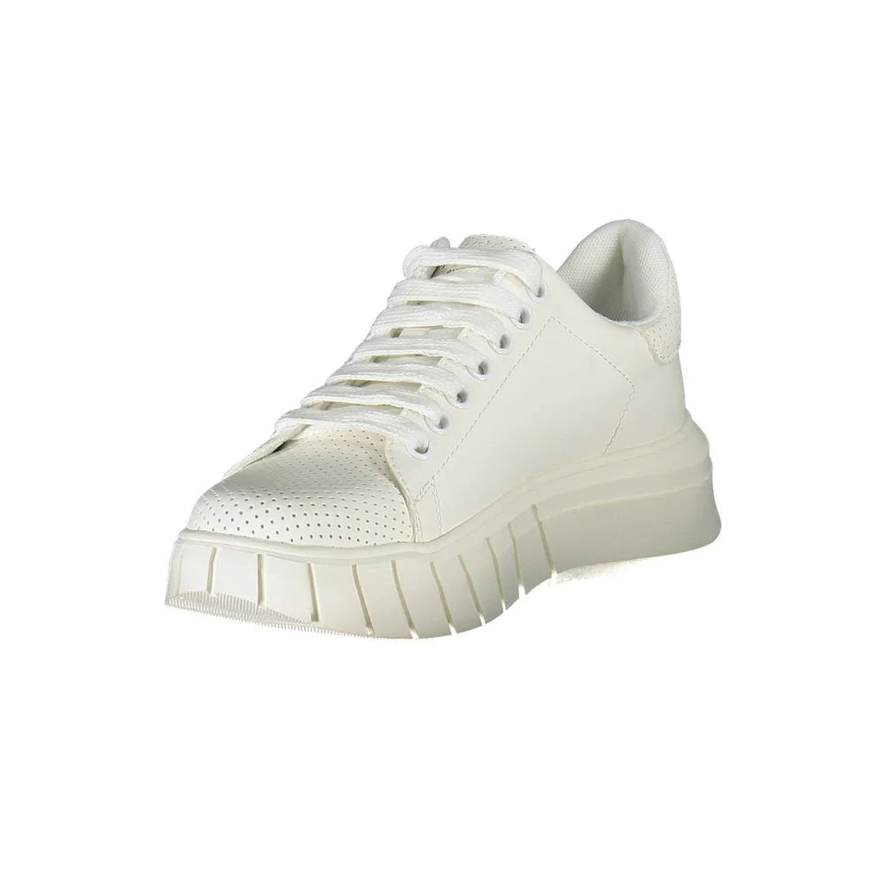 Gaelle Paris White Polyester Sneaker - Sneakers