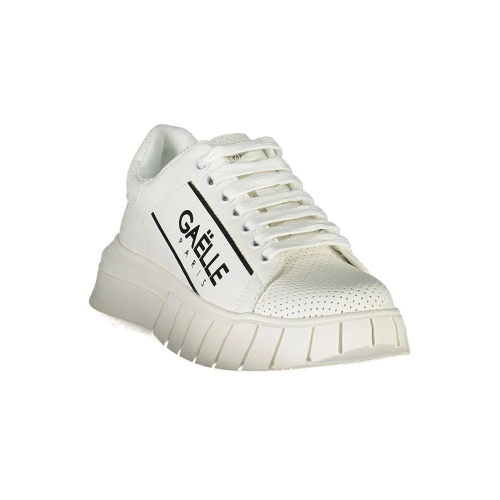 Gaelle Paris White Polyester Sneaker - Sneakers