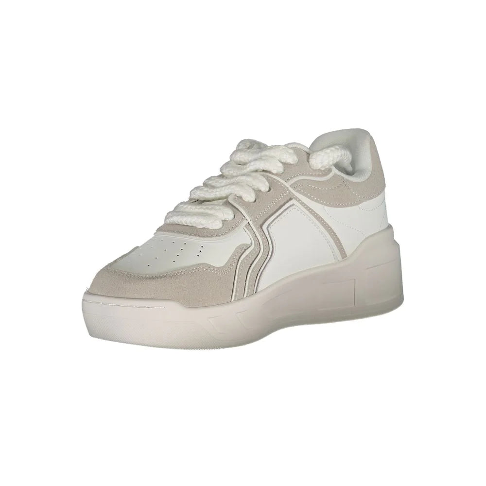 Gaelle Paris White Polyester Sneaker - Sneakers