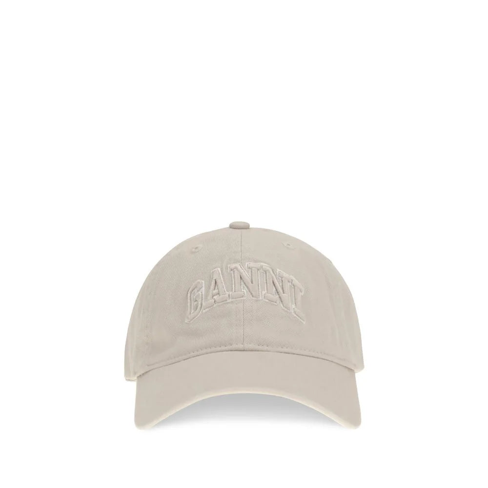 Ganni Beige Cotton Cap (Baseball Hat) - UNI