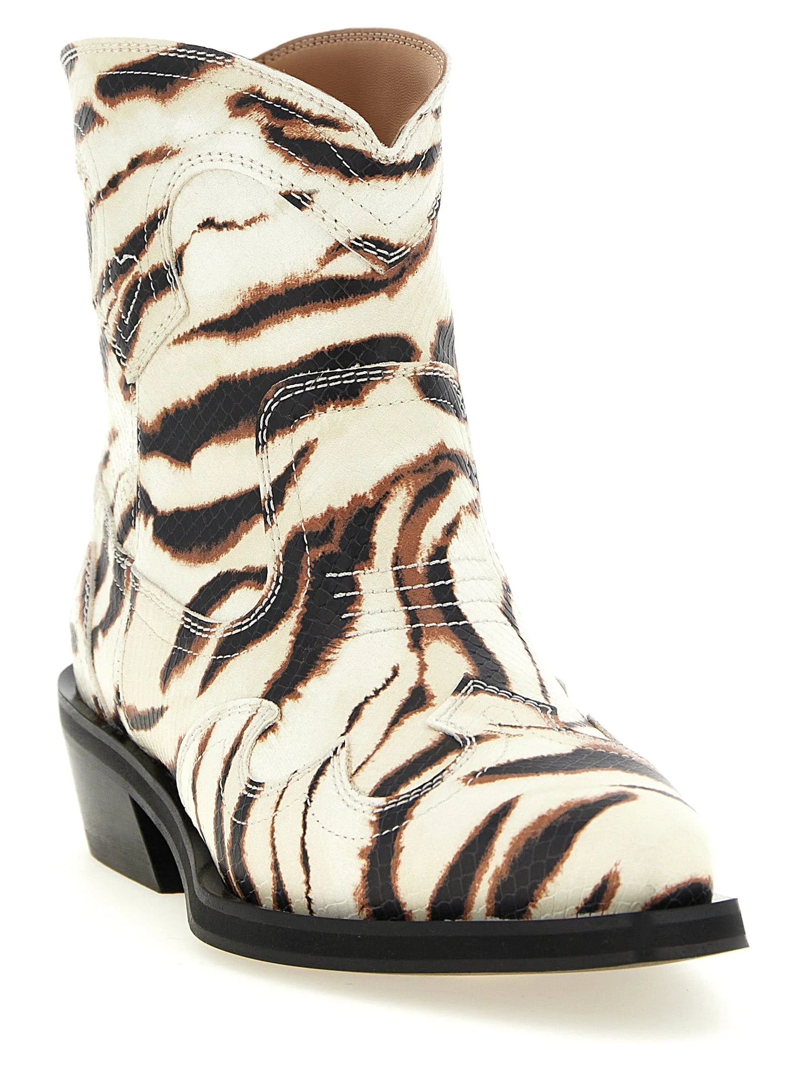 Ganni Beige Polyester Chelsea Boots - EU38/US8