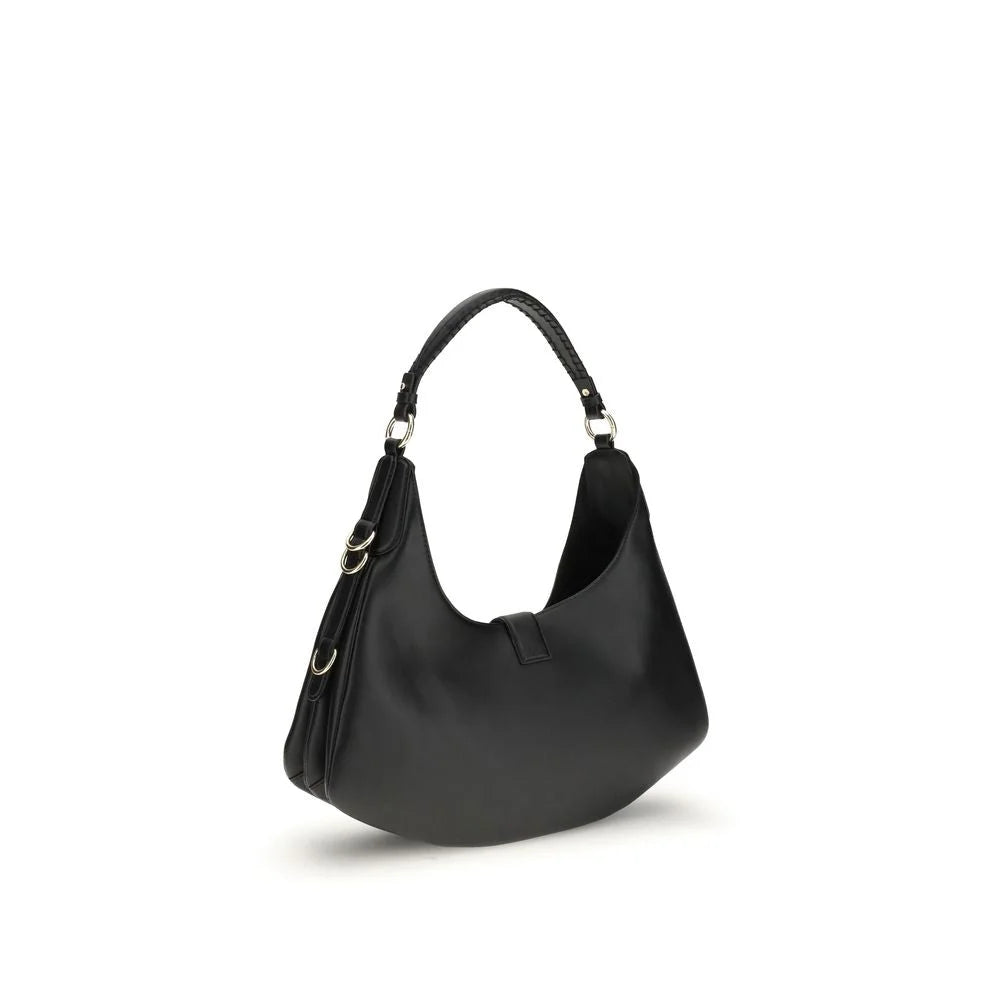 Ganni Black Calf Leather Bos Taurus Shoulder Bag