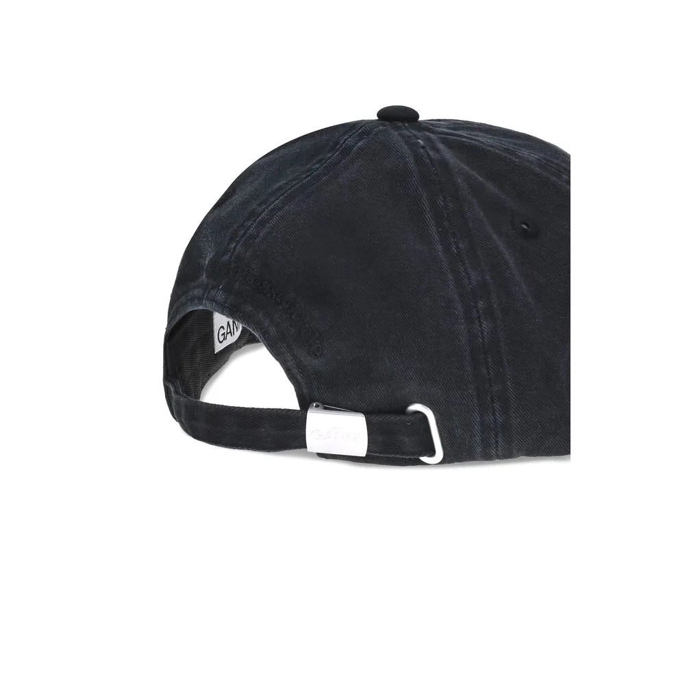 Ganni Black Cotton Cap (Baseball Hat) - UNI