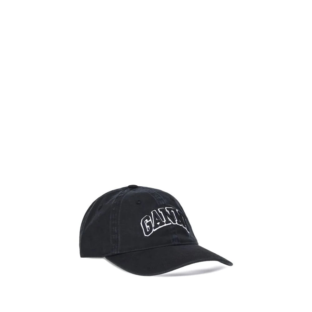 Ganni Black Cotton Cap (Baseball Hat) - UNI