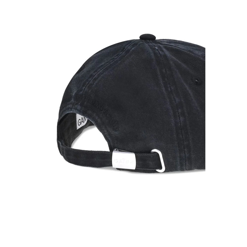 Ganni Black Cotton Cap (Baseball Hat) - UNI