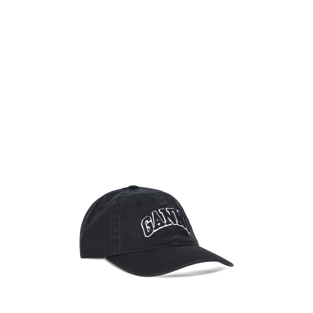 Ganni Black Cotton Cap (Baseball Hat) - UNI