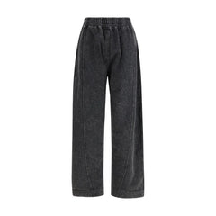 Ganni Black Cotton Casual Pants - S