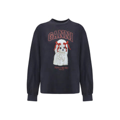 Ganni Black Cotton Sweatshirt - L