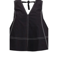 Ganni Black Elastane Top