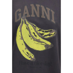 Ganni Black Fabric Sweatshirt