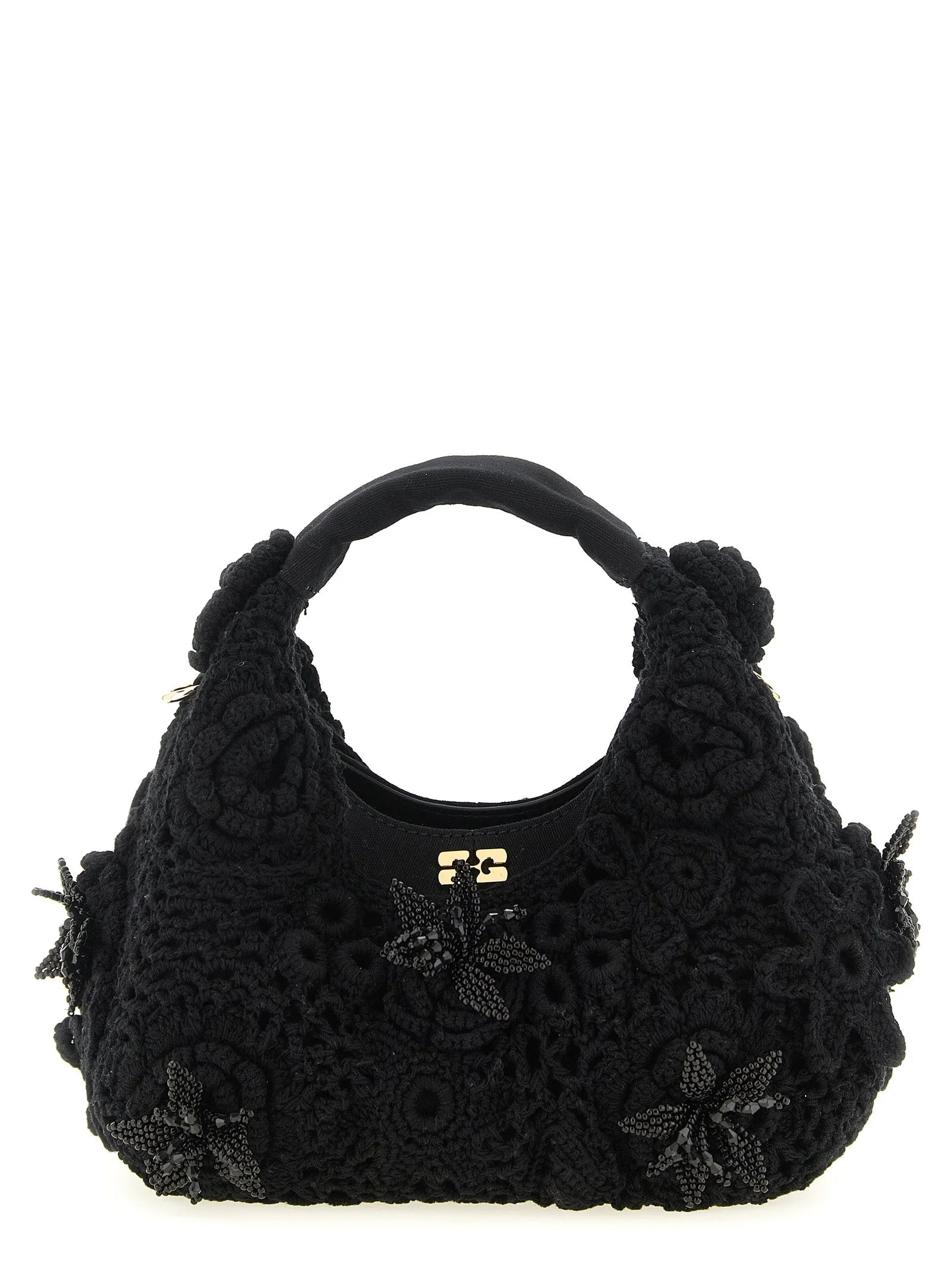 Ganni Black Organic Cotton Handbag