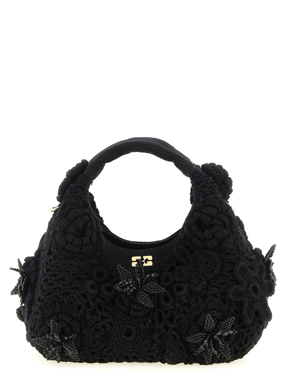 Ganni Black Organic Cotton Handbag
