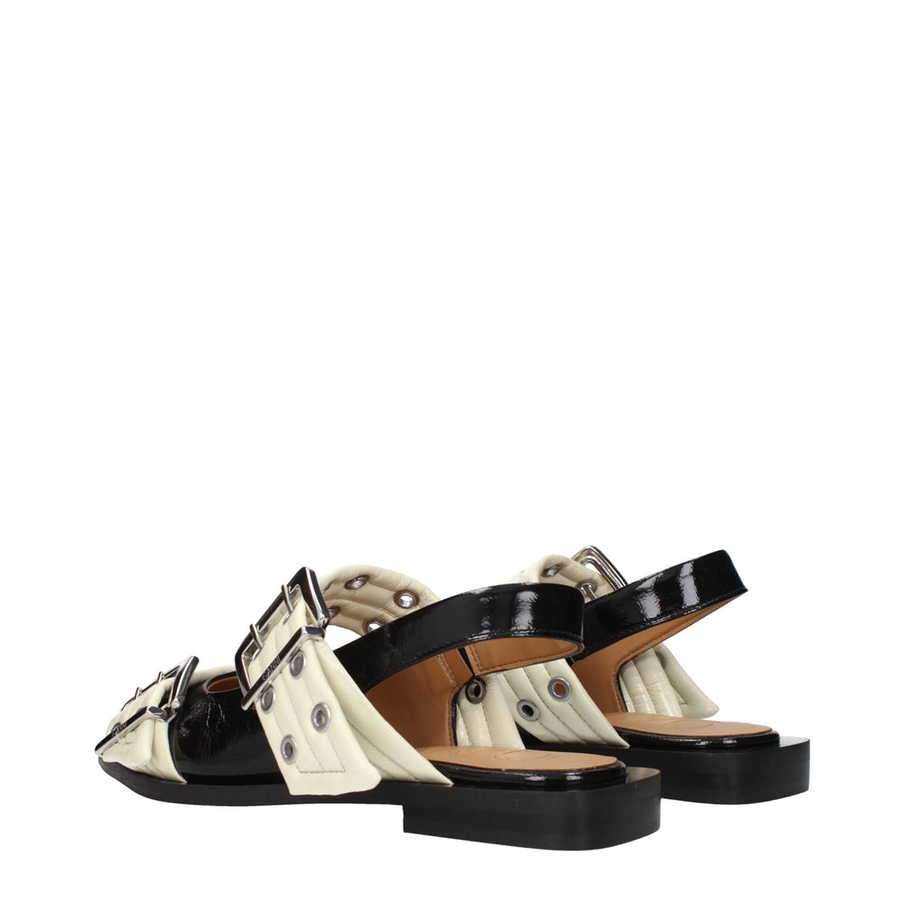 Ganni Black Polyethylene Flat Sandals