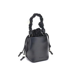 Ganni Black Recycled Leather Backet Bag