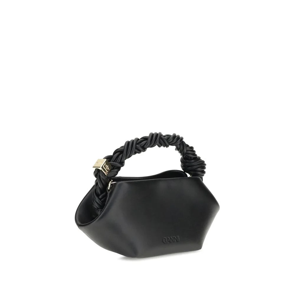 Ganni Black Recycled Leather Shoulder Bag