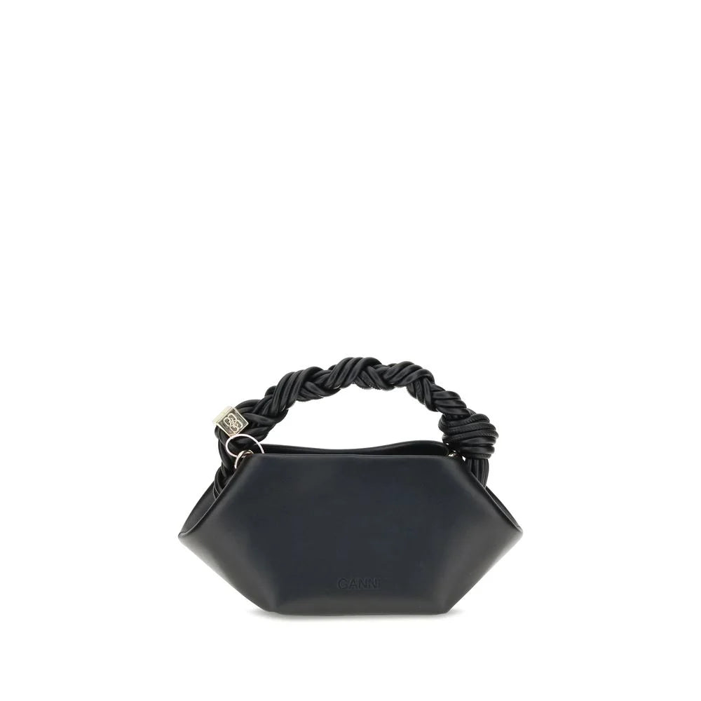 Ganni Black Recycled Leather Shoulder Bag
