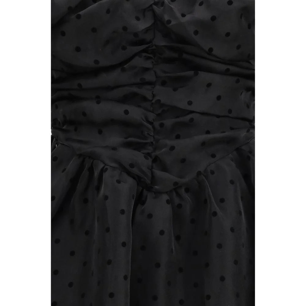 Ganni Black Recycled Polyester Cocktail Dress